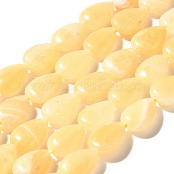 天然石イエロージェイド翡翠ビーズ連売り  ティアドロップ  13.5~14x10~10.5x5mm  穴：1mm  約27~28個/連  37.3~38.3cm&nbsp;G-I377-A04
