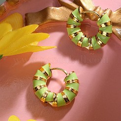 Enamel Striped Thick Hoop Earrings&nbsp;JE1110D