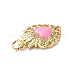 Eco-Friendly Rack Plating Brass Micro Pave Cubic Zirconia Pendants&nbsp;KK-F845-33G