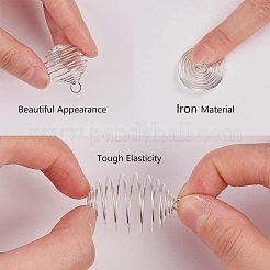 鉄線のペンダント  スパイラルビーズケージペンダント  ラウンド  銀  15~16x14mm  穴：4~5mm&nbsp;IFIN-R231-14mm-S