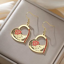 304 Stainless Steel Enamel Dangle Earrings for Women&nbsp;WGC1138-02