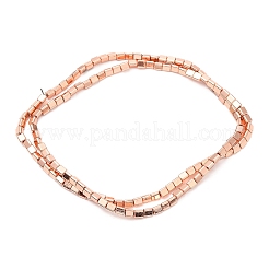合成磁気無しヘマタイトビーズ連売り  三角形  ローズゴールドメッキ  3x2.5x2.7mm  穴：0.8mm  約133個/連  16.30''（41.4センチメートル）&nbsp;G-E602-09A