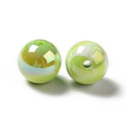 UV Plating Opaque Rainbow Iridescent Acrylic Beads&nbsp;MACR-D063-01A-01