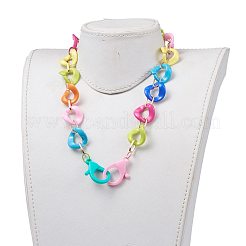 Personalized Aluminium & Acrylic Chain Necklaces&nbsp;NJEW-JN02880