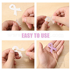 12 Bags October Breast Cancer Pink Awareness Ribbon Paper Glitter Powder Cake Inserts&nbsp;DIY-CA0007-71