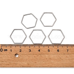 変色しにくい304ステンレススチール製リンクリング  六角  ステンレス鋼色  16x18x0.8mm&nbsp;STAS-S079-25A