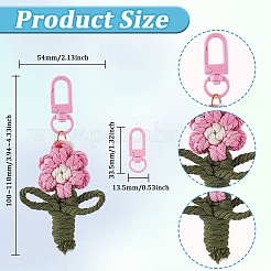 DIYフラワーコットンストリング糸編みペンダントデコレーションキット  ミックスカラー  3~33.5x13.5x5.5mm&nbsp;DIY-SC0027-63B