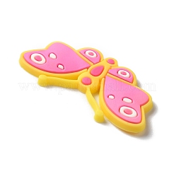 塩ビカボション  子供のためのdiyヘアピンアクセサリー  蝶  ショッキングピンク  19x40x3mm&nbsp;KY-F018-15