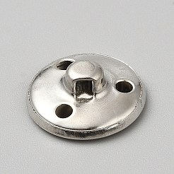 1穴アロイシャンクボタン  フラットラウンド  プラチナ  20x7mm  穴：2.5x2.5mm&nbsp;BUTT-WH0031-38C