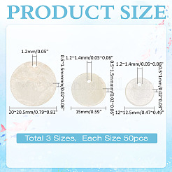 150Pcs 3 Styles Natuarl Capiz Shell Disc Charms&nbsp;SHEL-ME0001-02