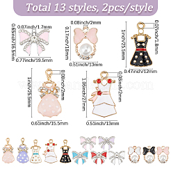 26Pcs 13 Styles Alloy Enamel Pendants&nbsp;ENAM-SC0007-62