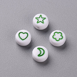 White Opaque Acrylic Beads&nbsp;MACR-N008-41C