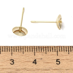 真鍮スタッドイヤリングを見つける  鉛フリー＆カドミウムフリー  ラウンド  24KGP本金メッキ  14x7mm  ピン：12x1mm&nbsp;KK-K383-01E-G