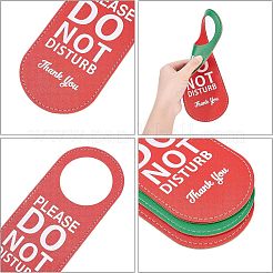 PU Leather Please Do Not Disturb Double Sided Notice Hanger Sign&nbsp;AJEW-WH0277-91
