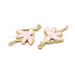 合金エナメルチャーム  バレリーナのチャーム  ゴールドカラー  ミックスカラー  31x18x2mm  穴：1.6mm&nbsp;ENAM-M053-09G