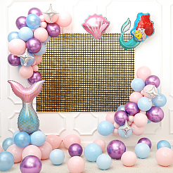 Sparkly Laser Hologram Polyester Square Sequin Fabric&nbsp;AJEW-WH0248-275B