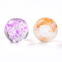 ベーキングペイント透明ガラスビーズ  ラウンド  ミックスカラー  8~8.5mm  穴：1.4~1.6mm  約1517個/1000g&nbsp;DGLA-R053-8mm-M