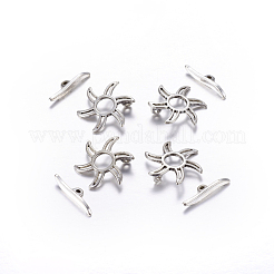 チベット風合金マンテル  カドミウムフリー＆鉛フリー  太陽  アンティークシルバー  22.5x22.5mm  穴：1mm&nbsp;LF5115Y