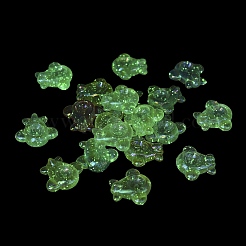 飛行機 UVメッキ 光る虹色 虹色アクリルビーズ  キラキラビーズ  暗闇で光る  ミックスカラー  26x28.5x10.5mm  穴：2.5mm&nbsp;LACR-R001-06A