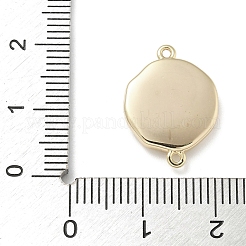 Brass Enamel Oval with Flower Connector Charms&nbsp;KK-M308-06G-02