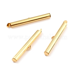 304ステンレススチール製スライドエンドクラスプチューブ  スライダエンドキャップ  18KGP本金メッキ  35x6x4mm  穴：3.5mm  内径：3mm&nbsp;STAS-C044-08E-G