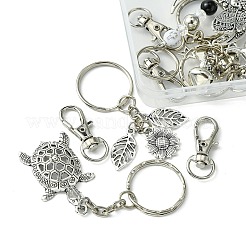 10Pcs 5 Styles Tibetan Style Alloy Kcychain&nbsp;KEYC-FS0001-05
