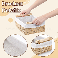 4Pcs Wood & Hemp Rope Baskets Storage Box&nbsp;AJEW-TW0001-33