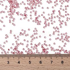 MIYUKIラウンドロカイユビーズ  日本製シードビーズ  （rr276)ダークコーラルライニングクリスタルab  15/0  1.5mm  穴：0.7mm  約27777個/50g&nbsp;SEED-X0056-RR0276