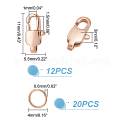 12Pcs Ion Plating(IP) 304 Stainless Steel Lobster Claw Clasps&nbsp;STAS-UN0040-74