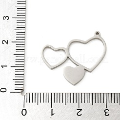ステンレスペンダント201個  ステンレス鋼色  ハート  22x25x1.5mm  穴：1.2mm&nbsp;STAS-R133-01P-05