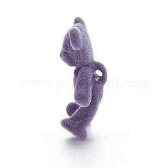 フロッキーアクリルシャンクボタン  クマ  紫色のメディア  38~39x29.5x15mm  穴：3mm&nbsp;OACR-N010-031B