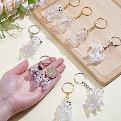 8Pcs 8 Styles Dog Resin Pendant Keychains&nbsp;KEYC-SC0002-09