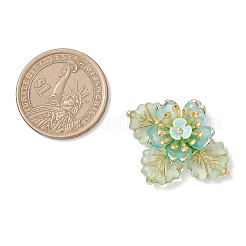 Brass Glass Seed Beaded Flower Pendants&nbsp;PALLOY-MZ01118-02