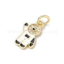Brass Micro Pave Cubic Zirconia Pendants&nbsp;KK-H255-33G