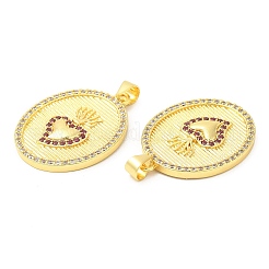 Brass Micro Pave Cubic Zirconia Pendants&nbsp;KK-P236-29G