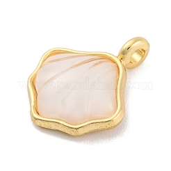 合金樹脂チャーム  シェル形状  ゴールドカラー  15.5x13x4mm  穴：1.8mm&nbsp;FIND-U007-13G
