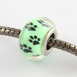 Large Hole Dog Paw Prints Pattern Resin European Beads&nbsp;OPDL-Q129-M12