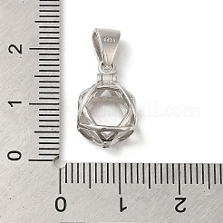 Rhodium Plated 925 Sterling Silver Cage Pendant&nbsp;STER-G038-01P