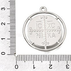 304ステンレスペンダント  フラットラウンドのチャーム  変色なし  ステンレス鋼色  29.5x26.5x3mm  穴：1.8mm&nbsp;STAS-D391-08P
