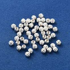 スターリングシルバーのカボチャビーズ925個  銀  3mm  穴：0.8mm  142個/ 10g&nbsp;STER-H112-04A