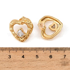 304 Stainless Steel Cubic Zirconia Stud Earring for Women&nbsp;SA-CBAF36C-06B-G