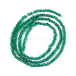 透明ガラスビーズ連売り  多面カット  ラウンド  グリーン  2mm  穴：0.6mm  約182~201個/連  14.57~15.24インチ（（37~38.7cm）&nbsp;GLAA-C019-01A-09