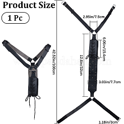 PUレザーナイフシース  鉄パーツ  ウエストベルトホルダー  レトロな中世の衣装アクセサリー  ブラック  1080mm&nbsp;AJEW-WH0505-84B