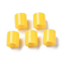 PEアイロンビーズ  DIYのメルティビーズ  チューブ  ゴールド  5x5mm  穴：3mm  約8000個/500g&nbsp;DIY-R013-03