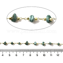 Handmade Synthetic Malachite Chip Beaded Chains&nbsp;CHC-F020-10G-10