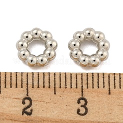 Ccbプラスチックスペーサービーズ  リング  プラチナ  7.5x2.5mm  穴：3mm&nbsp;CCB-L014-19P