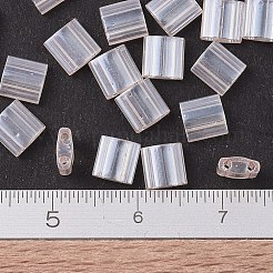 MIYUKIティラビーズ  日本製シードビーズ  2穴  （TL365)ライトシェルピンク光沢  5x5x1.9mm  穴：0.8mm  約118個/10g&nbsp;X-SEED-J020-TL0365