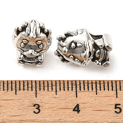 チベット風合金ヨーロピアンビーズ  大穴ビーズ  カドミウムフリー＆鉛フリー  ドラゴン  アンティークシルバー  14x10x9mm  穴：4mm  約333個/1000g&nbsp;PALLOY-M217-07AS