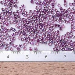 MIYUKIデリカビーズ  シリンダー  日本製シードビーズ  11/0  （db0056)ラズベリー裏地クリスタルab  1.3x1.6mm  穴：0.8mm  約10000個/袋  50 G /袋&nbsp;SEED-X0054-DB0056