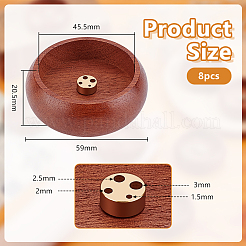 木製の香炉  フラットラウンド  ホームオフィス茶屋禅仏教用品  サドルブラウン  59x20.5mm&nbsp;AJEW-WH0816-519A